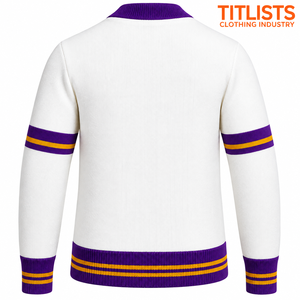 Ajoutez vos pulls personnalisés de haute qualité à col en V pour les logos des universités américaines Jack & Jil, cardigans tricotés - Product Image 3
