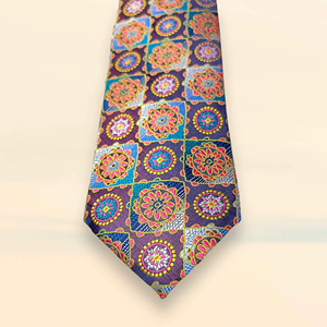 Corbata artística con mosaico floral para hombre, corbata de moda de lujo de primera calidad, colorida, para bodas, banquetes y negocios, para el novio - Product Image 2