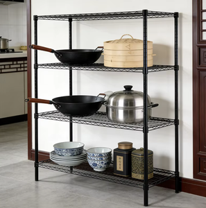 OEM/ODM Vietnam 4 Layer Chromated Carbon Steel Heavy Duty <b>Wire</b> Mesh Display <b>Rack</b> Anti Rust Storage Shelf Organizer - Product Image 3