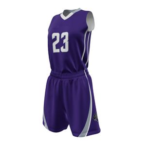 Uniforme de Baloncesto Personalizado al por Mayor, Color Morado, Transpirable, de Secado Rápido, en Poliéster, para Deportes de Equipo, Sublimación, OEM, ODM - Product Image 2