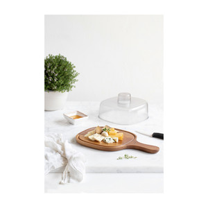 Contenitore per formaggio con coperchio e base in legno per servire e conservare - Product Image 2