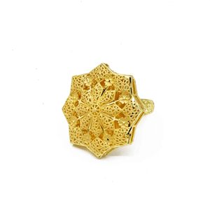 แหวนทองชุบไมครอน 14K18K24K แบบดั้งเดิมสไตล์ดูไบสำหรับเจ้าสาว ขายส่ง - Product Image 3