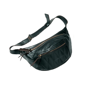 Sac banane unisexe en cuir véritable motif alligator vert, résistant à l'eau, avec compartiments zippés, pour le voyage - Product Image 2
