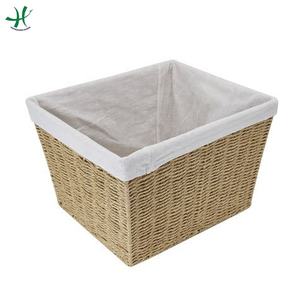 Rectangular <b>Storage</b> <b>Baskets</b> in <b>Grey</b> Kitchen <b>Storage</b> Boxes & Bins Food Safe with Bamboo Cloth Iron Material Round Pattern - Product Image 6