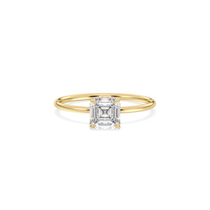 Bague de fiançailles REYES à halo caché en or massif 14 carats avec diamant de laboratoire HPHT CVD taille Asscher 1,21 carat, modèle très prisé - Product Image 2
