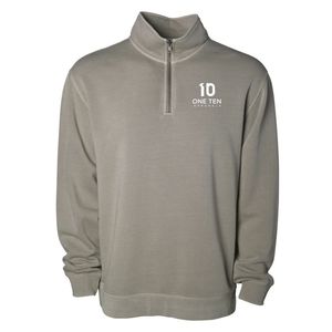 Unisex Pigment Dye Quarter Zip Sweatshirt Midweight Cotton Pullover Casual Streetwear Top Custom Printing OEM ODM Supplier - Product Image 1