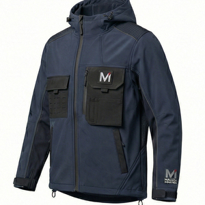 Factory Direct Coated Unisex Streetwear <b>Winter</b> Hooded Windbreaker <b>Jacket</b> <b>Waterproof</b> Front Logo Eco-Friendly Anti-Bacterial - Product Image 5