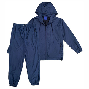 DAIZEN STAR Zip Soft Shell Crinkle Track Pants 2 Piece Set Men Streetwear Piping Elastic Cuffs Unisex Nylon Windbreaker Hooded - Product Image 1