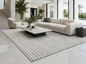 Tapis décoratif DECORDEC en laine écologique, marron charbon et or, à poils épais, tufté à la main, antidérapant, moderne, à motifs ajourés - Product Image 5
