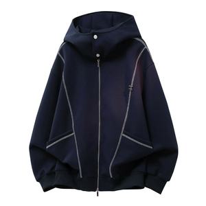 2026 Men's Sweater Autumn Sweatshirt Heavyweight Hooded <b>Cardigan</b> Knitted Fitted Hoodie Jacket Hoody - Product Image 3