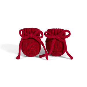 Chaussons tricotés pour bébé, rouge, 100% coton, décontractés, hiver, 0-3 mois, écologiques, couleur unie, épaisseur standard, service OEM ODM - Product Image 5