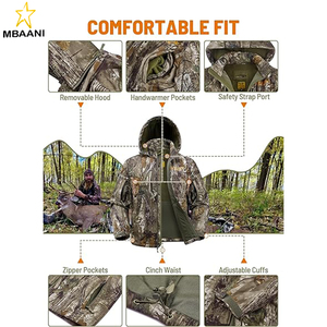 <b>Camo</b> Hunting <b>Jackets</b> for Men, Warm Fleece Lined Hunting <b>Jacket</b> with Hood, Quiet Water Resistant Hunting Clothes - Product Image 5