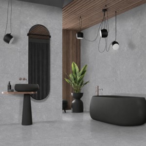Azulejos de Porcelana Mate Sólida Lugo Smoke de Primera Calidad, 600x1200mm, para Baños de Apartamentos y Hoteles - Azulejos Modernos para Piso/Pared - Product Image 1