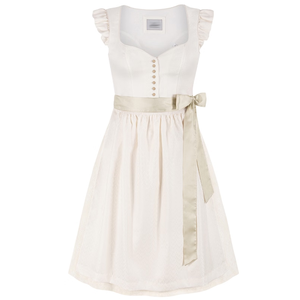 Robe midi trapèze blanche en coton pour femme, manches courtes à volants, col festonné, taille naturelle, ceinture en ruban, style décontracté d'été - Product Image 1