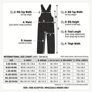 Salopette de travail directe usine avec bretelles réglables, poches cargo sécurisées et coutures renforcées – Pantalon utilitaire - Product Image 6