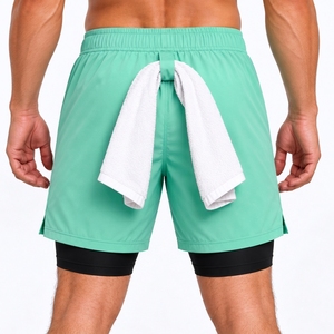 Shorts de sport légers 2 en 1 pour hommes avec doublure de compression, vêtements de sport personnalisés - Product Image 2