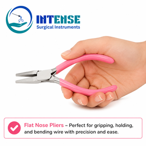 Alicates Profesionales de Punta Plana para Joyería, Herramienta de Precisión de Acero Inoxidable para Doblar Alambre con Mangos Rosados - Product Image 5