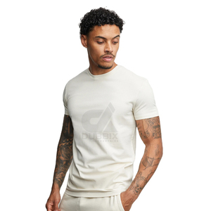 2026 Men's Eco-Friendly Quick Dry 100% Cotton Customizable Sticker Printed <b>T</b>-Shirt <b>Back</b> Neck Logo Position Ringer - Product Image 1