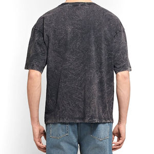 เสื้อยืดสตรีทแวร์ผู้ชายแบบฟอกสีสไตล์วินเทจทรงโอเวอร์ไซส์ ผู้ผลิต OEM - Product Image 2