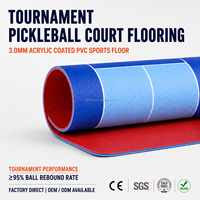 Revêtement de sol sportif en vinyle pour terrains de pickleball, enduit d'acrylique, directement de l'usine, pour les lieux de tournois et les arènes intérieures
