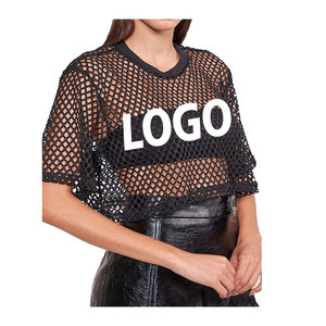Cotton <b>Mesh</b> Breathable <b>Crop</b> <b>Top</b> <b>mesh</b> T-Shirt Custom Logo Plain Short Sleeves Women <b>Crop</b> <b>Top</b> Lounge Wear Ladies T-Shirt - Product Image 6
