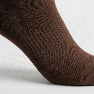Crew <b>Socks</b> Geometric Pattern <b>Brown</b> Breathable Polyester Spandex Adult Casual Autumn Knitted <b>Socks</b> - Product Image 5