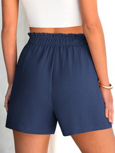 Women's Spandex/Polyester Floral Lounge Shorts High <b>Waist</b> <b>Elastic</b> Drawstring Casual Summer Beach Soft Breathable Knit Athletic - Product Image 5