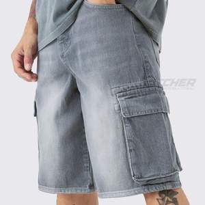 Shorts en jean droits pour homme, Spandex/Polyester, Streetwear Y2K, été, décontracté, respirant, écologique - Product Image 1
