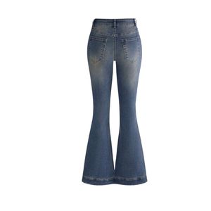 Pantalones Vaqueros Acampanados de Cintura Alta con Pedrería para Mujer, Diseño Brillante, Estilo Y2K Vintage, Pantalones de Mezclilla con Patrón de Campana, Venta al por Mayor - Product Image 2