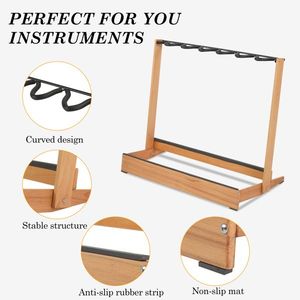 Support de guitare pliable en bois dur, en métal ondulé, pour guitares électriques et acoustiques, gain de place pour la maison et le studio - Product Image 4