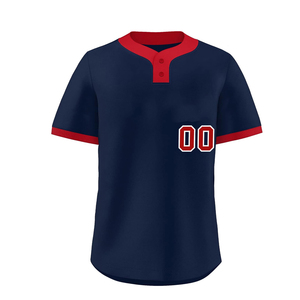 Maillot de baseball imprimé tendance à manches courtes, design personnalisé, col à deux boutons, anti-UV, évacuation de l'humidité, multi-usages - Product Image 1