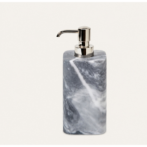 Distributeur de savon en marbre blanc au design classique avec pompe en acier inoxydable, flacon de lavage des mains en pierre naturelle de qualité supérieure pour la salle de bain à domicile - Product Image 3