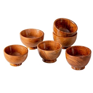 Venta caliente 100% cuenco de madera de acacia hecho a mano Natural desechable sostenible 100% a prueba de fugas para el hogar Hotel restaurante para - Product Image 5
