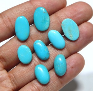 Turquoise naturelle d'Arizona, cabochon ovale, pierre précieuse en vrac pour la fabrication de bijoux, vente en gros de pierres de turquoise d'Arizona - Product Image 1