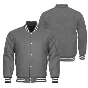 Best Manufacturer High Quality Men's Varsity Jacket High Street Style Plain Dyed <b>Button</b> Up Men Varsity Jacket - Product Image 1