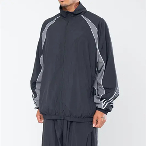 High Quality ODM OEM Customized Waterproof Nylon Tracksuit For <b>Men</b> Winter Windbreaker Custom Color Block Sportswear Set - Product Image 6