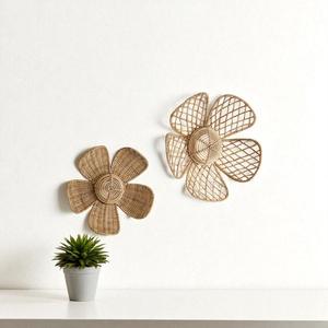 Handmade Rattan Flower <b>Wall</b> Decor Woven Boho <b>Wall</b> <b>Art</b> Natural <b>Wicker</b> Hanging Decoration for Living Room Bedroom - Product Image 5