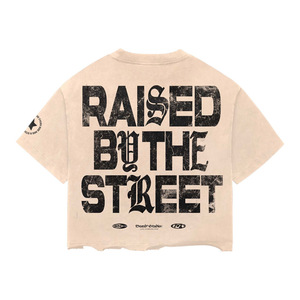 Oversized <b>Crop</b> <b>T</b>-<b>Shirt</b> Men's Short Sleeve 100% Cotton Jersey Turtleneck Silk Screen Printed Front Logo Formal - Product Image 1