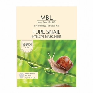 Masque facial en feuille Embiel Pure Snail Intensive Mask Sheet, 10 feuilles, masque facial en feuille, masque visage, fabriqué en Corée. - Product Image 1