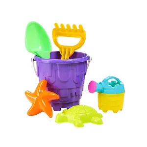 Wholesale Eco Friendly 6 PCS Plastic Castle Beach Sand Toys Set Kids Water Sand Toys