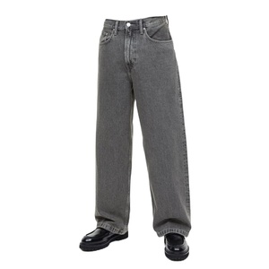 กางเกงยีนส์ขาตรงเอวสูงสำหรับผู้ชายทรงแบ็กกี้ยีนส์ทรงหลวมขาตรงสีฟ้าสำหรับผู้ชายขนาดใหญ่พิเศษออกแบบได้ตามต้องการสไตล์ฮิปฮอปและเกาหลี - Product Image 1