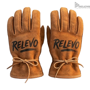OEM Wholesale Suede Leather Gloves Custom Logo Printed, Tobacco Brown Vintage Work Wear Driving Gloves Leather <b>Wrist</b> <b>Strap</b> - Product Image 1