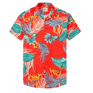 T-shirt vintage personnalisé en lin hawaïen à manches courtes pour homme, style tropical décontracté pour la plage - Product Image 3