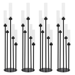 Premium <b>Black</b> Finish Metal 5 Arm Candle Holder Elegant <b>Candelabra</b> Stand for Wedding Event Decoration Hotel Home At Lowest Prices - Product Image 3
