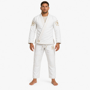 Men's Navy Karate Uniform Quick Dry Breathable Lightweight 100% Cotton Training Suit Logo Print Regular Fit Martial Arts Wear - Product Image 5