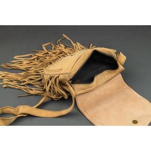 กระเป๋าสะพายพาดลำตัวหนังกลับแท้สไตล์โบฮีเมียนกระเป๋าถือตะวันตกมีขอบแบบซิปแบบพกพาสำหรับฤดูใบไม้ผลิ - Product Image 5