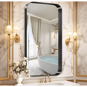Espejo de Baño Rectangular de 24x30 Pulgadas para Montar en la Pared, con Marco de Vidrio Templado, Antivaho y Antirrotura - Product Image 4