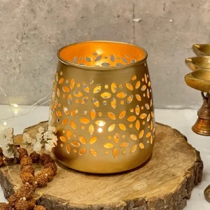 Luxury metal candle holders for hotels Living Room Dining Area Bedroom Events Crafted with Glass Candle Jars & <b>Lanterns</b> - Product Image 4