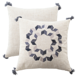 Funda de Cojín Bordada 100% Algodón Tejido, Funda de Almohada Decorativa Bordada a Mano para Decoración del Hogar, Algodón Tejido - Product Image 4