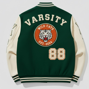 Custom Baseball Letterman Varsity <b>Jackets</b> <b>Men</b> Wool <b>Leather</b> Sleeves College Letterman <b>Jacket</b> With Embroidery Logo - Product Image 2